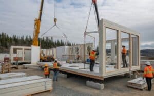 On-site modular building assembly with project supervision