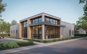 Modular customer-facing commercial building in Canada