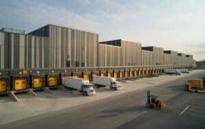 Modular warehouse building designed for industrial logistics in Canada