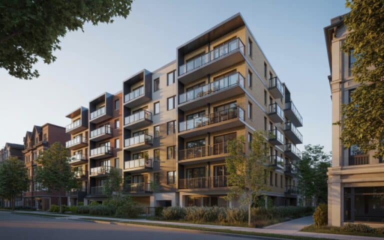 Modular apartment building for multi-family residential housing in Canada